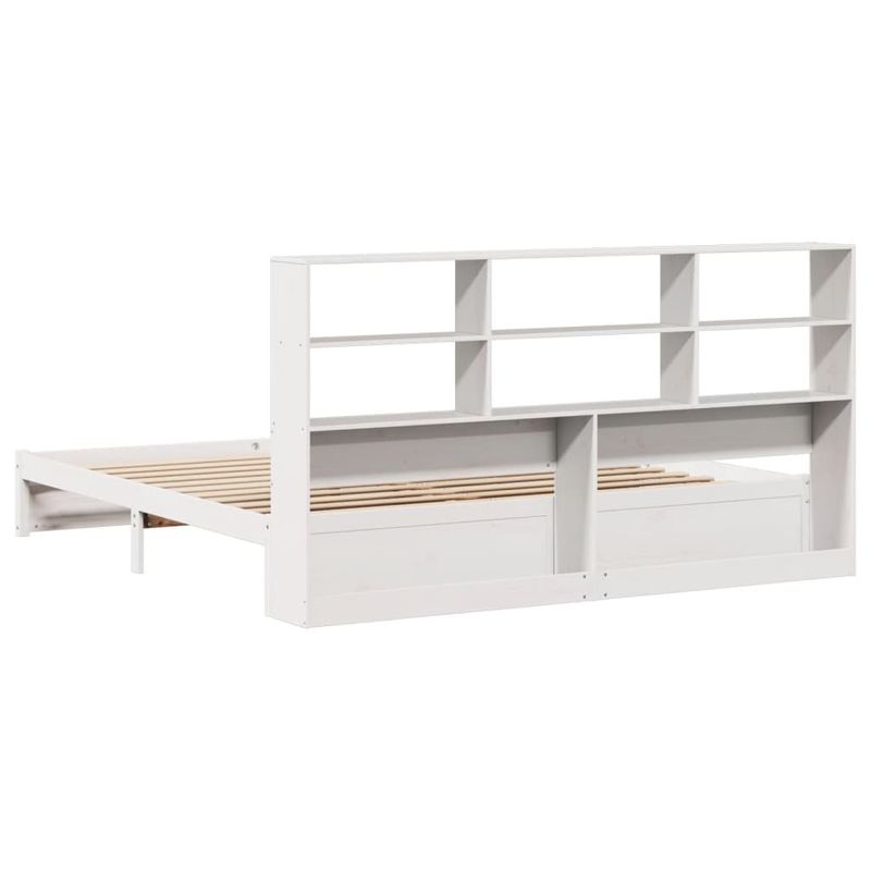 Casa si Gradina - Mobilier - Paturi si accesorii - Paturi - Pat cu biblioteca fara saltea, 180x200 cm, lemn masiv de pin - Infinity.ro