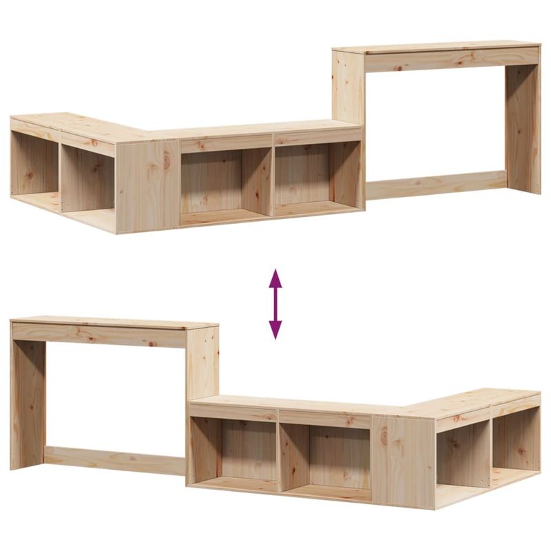 Casa si Gradina - Mobilier - Comode si corpuri - Noptiere - Noptiera cu birou, 232x122x75 cm lemn masiv de pin - Infinity.ro