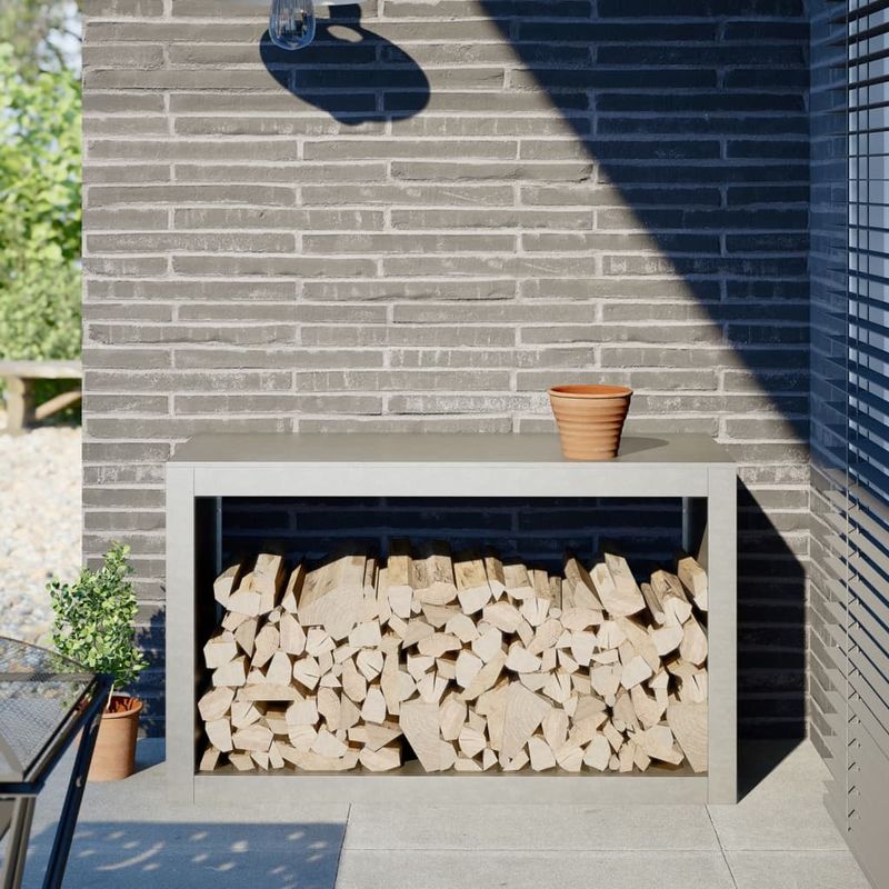 Casa si Gradina - Termice - Sobe, Seminee si accesorii - Accesorii seminee si sobe - Suport pentru lemne de foc, 100x40x60 cm, otel inoxidabil, oțel inoxidabil/gri deschis - Infinity.ro