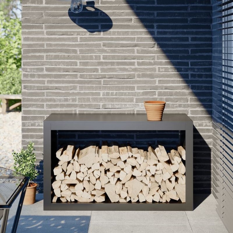 Casa si Gradina - Termice - Sobe, Seminee si accesorii - Accesorii seminee si sobe - Rastel pentru lemne de foc, antracit, 100x40x60 cm, otel - Infinity.ro