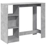 Casa si Gradina - Mobilier - Mese si birouri - Mese bucatarie si dining - Masa de bar cu raft, gri beton, 124x46x103,5 cm, lemn prelucrat - Infinity.ro