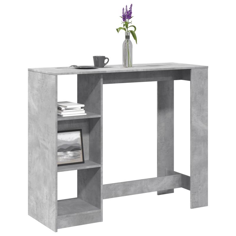 Casa si Gradina - Mobilier - Mese si birouri - Mese bucatarie si dining - Masa de bar cu raft, gri beton, 124x46x103,5 cm, lemn prelucrat - Infinity.ro
