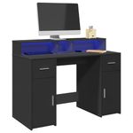 Casa si Gradina - Mobilier - Mese si birouri - Birouri - Birou cu lumini LED, negru, 120x55x91 cm, lemn prelucrat - Infinity.ro