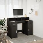 Casa si Gradina - Mobilier - Mese si birouri - Birouri - Birou cu lumini LED, negru, 120x55x91 cm, lemn prelucrat - Infinity.ro