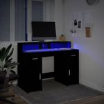 Casa si Gradina - Mobilier - Mese si birouri - Birouri - Birou cu lumini LED, negru, 120x55x91 cm, lemn prelucrat - Infinity.ro