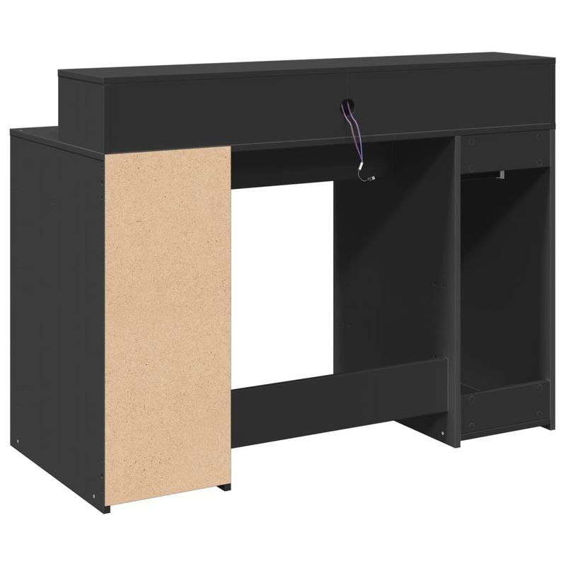 Casa si Gradina - Mobilier - Mese si birouri - Birouri - Birou cu lumini LED, negru, 120x55x91 cm, lemn prelucrat - Infinity.ro