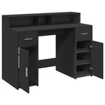 Casa si Gradina - Mobilier - Mese si birouri - Birouri - Birou cu lumini LED, negru, 120x55x91 cm, lemn prelucrat - Infinity.ro