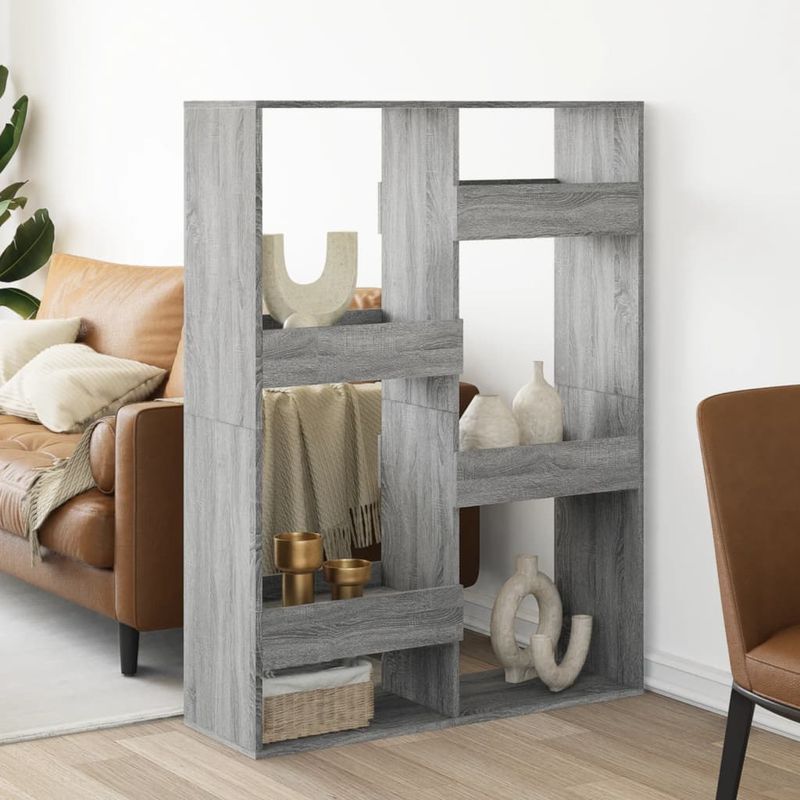 Casa si Gradina - Mobilier - Biblioteci si rafturi - Biblioteci - Separator de camera, gri sonoma, 100x33x135 cm, lemn prelucrat - Infinity.ro