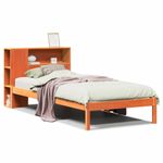 Casa si Gradina - Mobilier - Paturi si accesorii - Paturi - Pat biblioteca fara saltea maro ceruit 75x190 cm lemn masiv pin - Infinity.ro