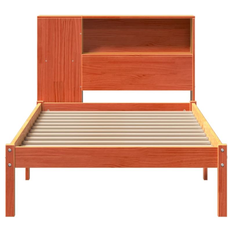 Casa si Gradina - Mobilier - Paturi si accesorii - Paturi - Pat biblioteca fara saltea maro ceruit 75x190 cm lemn masiv pin - Infinity.ro