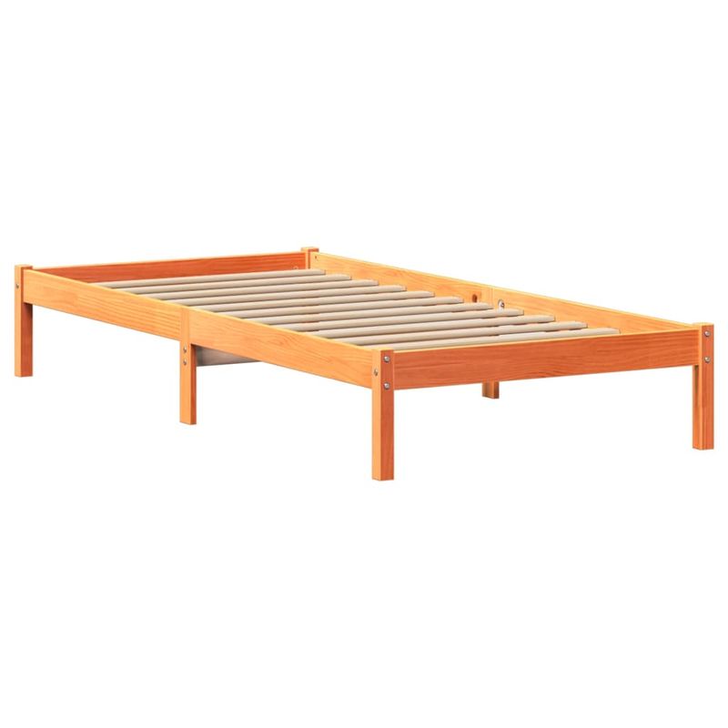 Casa si Gradina - Mobilier - Paturi si accesorii - Paturi - Pat biblioteca fara saltea maro ceruit 75x190 cm lemn masiv pin - Infinity.ro