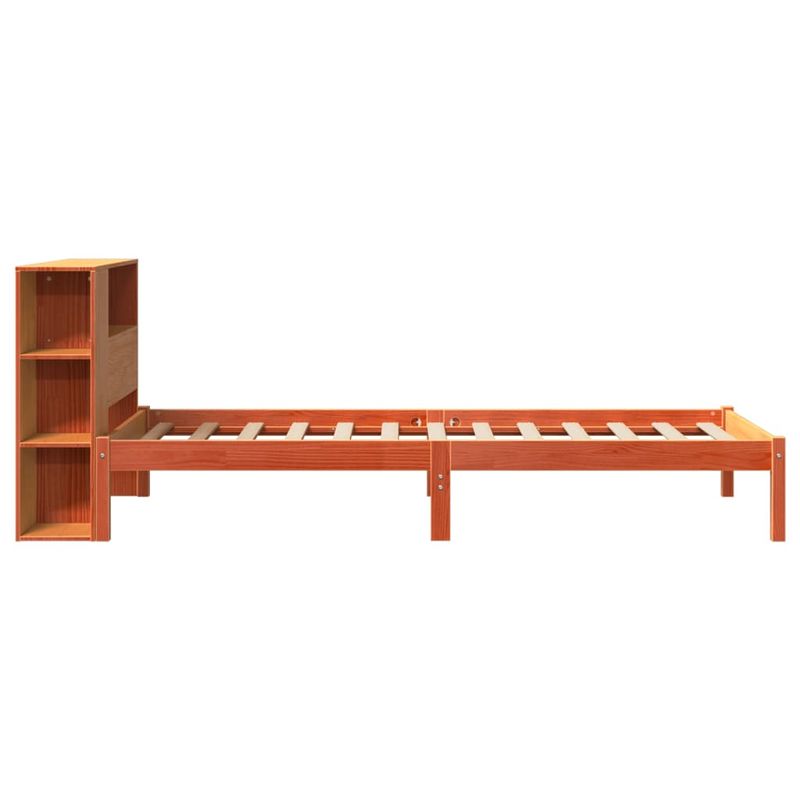 Casa si Gradina - Mobilier - Paturi si accesorii - Paturi - Pat biblioteca fara saltea maro ceruit 75x190 cm lemn masiv pin - Infinity.ro