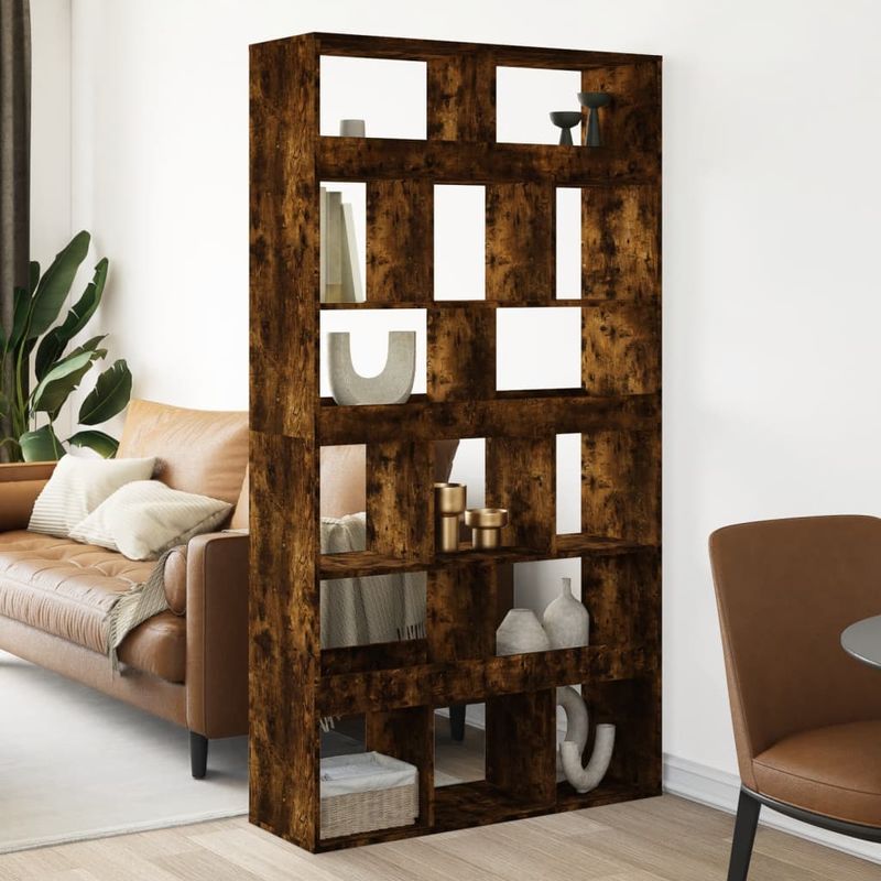Casa si Gradina - Mobilier - Biblioteci si rafturi - Biblioteci - Separator camera stejar fumuriu 100x33x187,5 cm lemn prelucrat - Infinity.ro