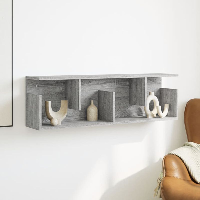 Casa si Gradina - Mobilier - Biblioteci si rafturi - Rafturi - Dulap de perete, sonoma gri, 100x20x30 cm, lemn prelucrat - Infinity.ro
