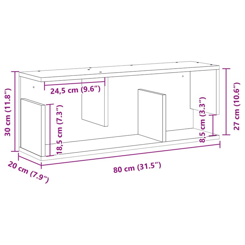 Casa si Gradina - Mobilier - Biblioteci si rafturi - Rafturi - Dulap de perete, negru, 80x20x30 cm, lemn prelucrat - Infinity.ro