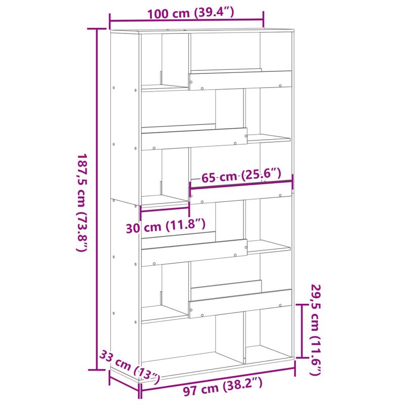 Casa si Gradina - Mobilier - Biblioteci si rafturi - Biblioteci - Separator de camera, alb, 100x33x187,5 cm, lemn prelucrat - Infinity.ro