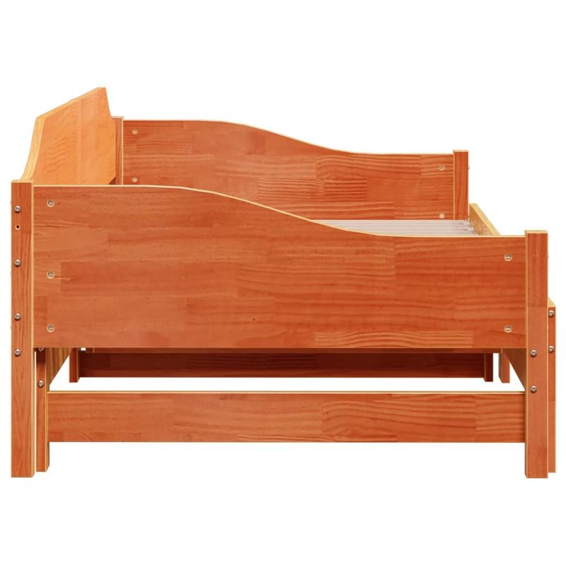 Casa si Gradina - Mobilier - Paturi si accesorii - Paturi - Pat de zi cu extensie, maro ceruit, 90x190cm, lemn masiv de pin - Infinity.ro