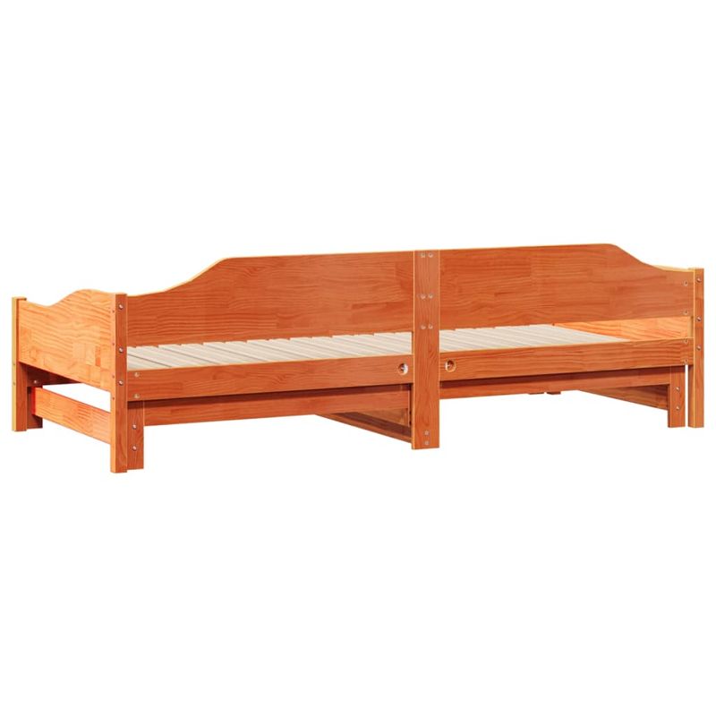Casa si Gradina - Mobilier - Paturi si accesorii - Paturi - Pat de zi cu extensie, maro ceruit, 90x190cm, lemn masiv de pin - Infinity.ro