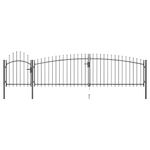 Casa si Gradina - Gradina si terasa - Garduri, panouri si accesorii - Poarta gard pentru gradina cu varf sulita, negru 5 x 1,5 m - Infinity.ro