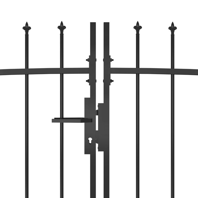 Casa si Gradina - Gradina si terasa - Garduri, panouri si accesorii - Poarta gard pentru gradina cu varf sulita, negru 5 x 1,5 m - Infinity.ro