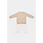 Fashion, accesorii si bijuterii - Copii - Imbracaminte copii - Body-uri copii - Set bluzita cu maneca lunga si pantaloni lungi cu buline Girafa, BabyCosy, 100% bumbac organic, Mink (Marime: 12-18 Luni) - Infinity.ro
