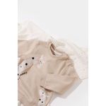 Fashion, accesorii si bijuterii - Copii - Imbracaminte copii - Body-uri copii - Set bluzita cu maneca lunga si pantaloni lungi cu buline Girafa, BabyCosy, 100% bumbac organic, Mink (Marime: 12-18 Luni) - Infinity.ro