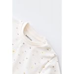Fashion, accesorii si bijuterii - Copii - Imbracaminte copii - Body-uri copii - Set bluzita cu maneca lunga si pantaloni lungi - bumbac organic 100% - Ecru cu buline, BabyCosy (Marime: 18-24 Luni) - Infinity.ro