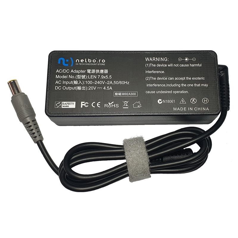 Laptop, Telefoane si Tablete - Laptopuri si accesorii - Accesorii Laptop - Incarcatoare laptop - Incarcator nelbo laptop Lenovo Thinkpad edge 15, 90w, 20v, 4.5a, 7.9x5.5mm - Infinity.ro