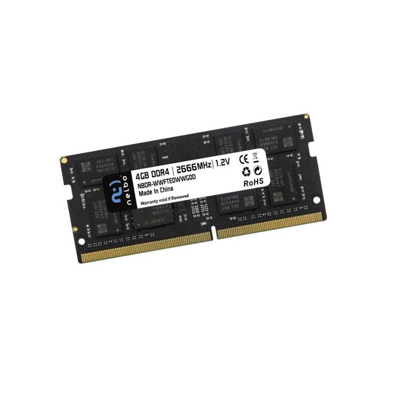 PC, gaming si accesorii - Componente PC - Componente - Memorii RAM - Memorie RAM 4 GB sodimm ddr4, 2666 Mhz, Nelbo original, pentru laptop, black edition - Infinity.ro