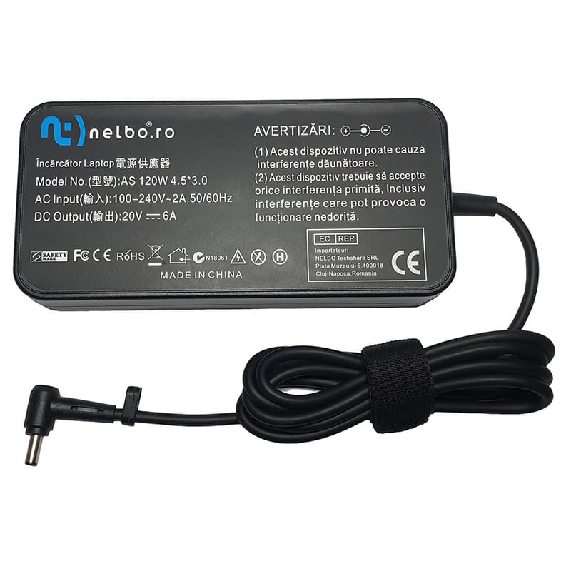 Laptop, Telefoane si Tablete - Laptopuri si accesorii - Accesorii Laptop - Incarcatoare laptop - Incarcator laptop, Nelbo, ZenBook UX534F, 120W, 20V, 6A, mufa 4.5x3.0 mm - Infinity.ro