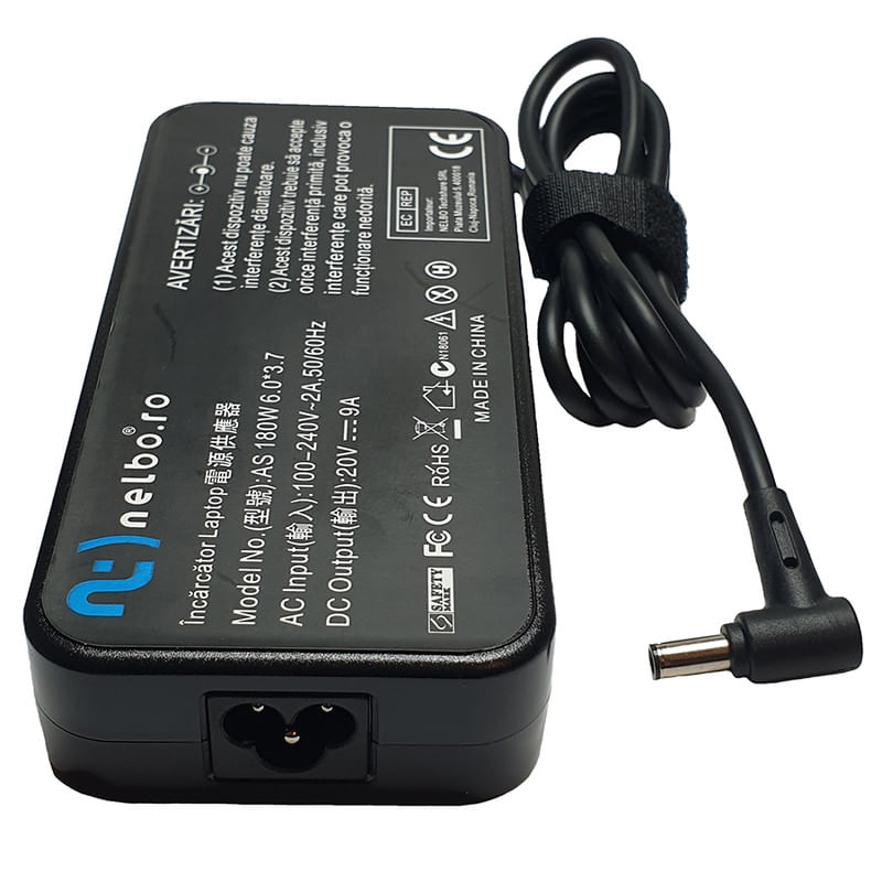 Laptop, Telefoane si Tablete - Laptopuri si accesorii - Accesorii Laptop - Incarcatoare laptop - Incarcator laptop, Nelbo, StudioBook Pro 17 W700G1T, 180W, 20V, 9A, mufa 6.0x3.7 mm - Infinity.ro
