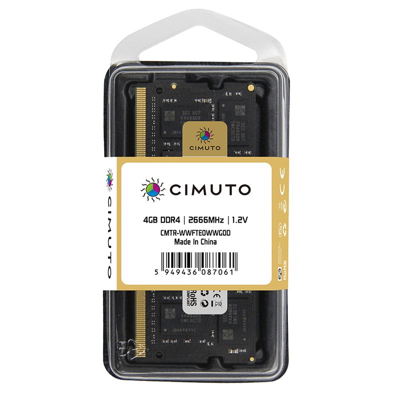 PC, gaming si accesorii - Componente PC - Componente - Memorii RAM - Memorie RAM 4 GB sodimm DDR4, 2666 Mhz, CIMUTO, pentru laptop - Infinity.ro