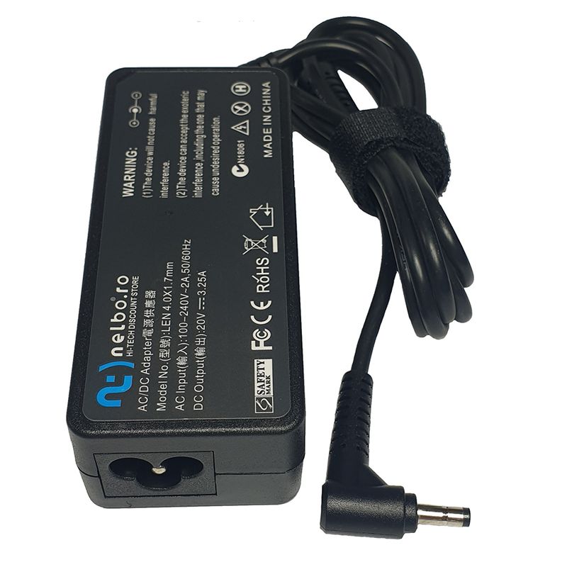 Laptop, Telefoane si Tablete - Laptopuri si accesorii - Accesorii Laptop - Incarcatoare laptop - Incarcator laptop Lenovo 65W 20V 3.25A, tip mufa 4.0 x 1.7 mm - Infinity.ro