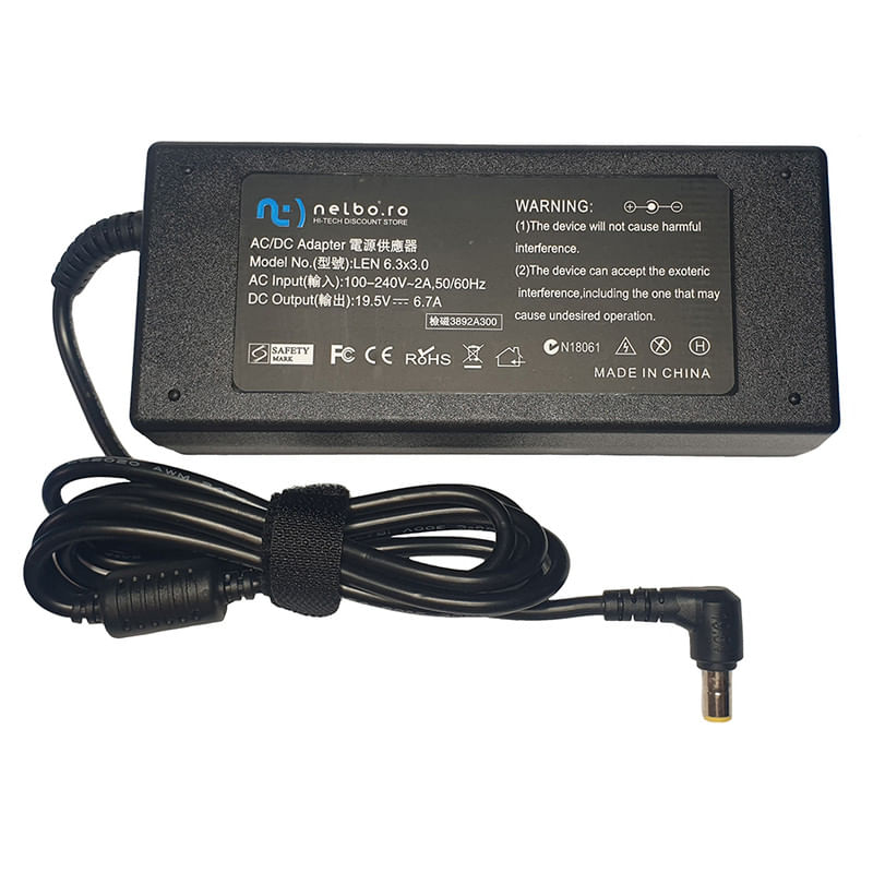 Laptop, Telefoane si Tablete - Laptopuri si accesorii - Accesorii Laptop - Incarcatoare laptop - Incarcator laptop compatibil Lenovo IdeaCentre A700 130W 19.5V 6.7A, mufa 6.3 x 3.0 mm - Infinity.ro