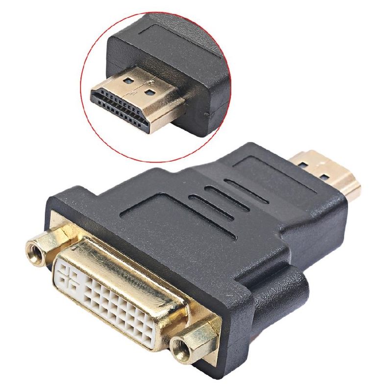 TV, Audio-Video si Foto - Accesorii TV si audio - Cabluri si adaptoare video - Adaptor CIMUTO HDMI la DVI-I Dual Link 24 cu 5pin, tip tata-mama ecranat - Infinity.ro