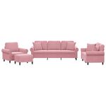 Casa si Gradina - Mobilier - Seturi de mobilier - Seturi living - Set canapea cu perne, 4 piese, roz, catifea - Infinity.ro