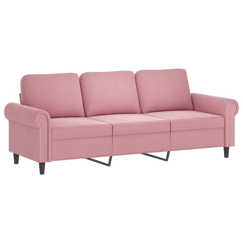 Casa si Gradina - Mobilier - Seturi de mobilier - Seturi living - Set canapea cu perne, 4 piese, roz, catifea - Infinity.ro