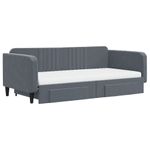 Casa si Gradina - Mobilier - Paturi si accesorii - Paturi - Pat de zi cu extensie si sertare gri inchis 100x200cm catifea - Infinity.ro