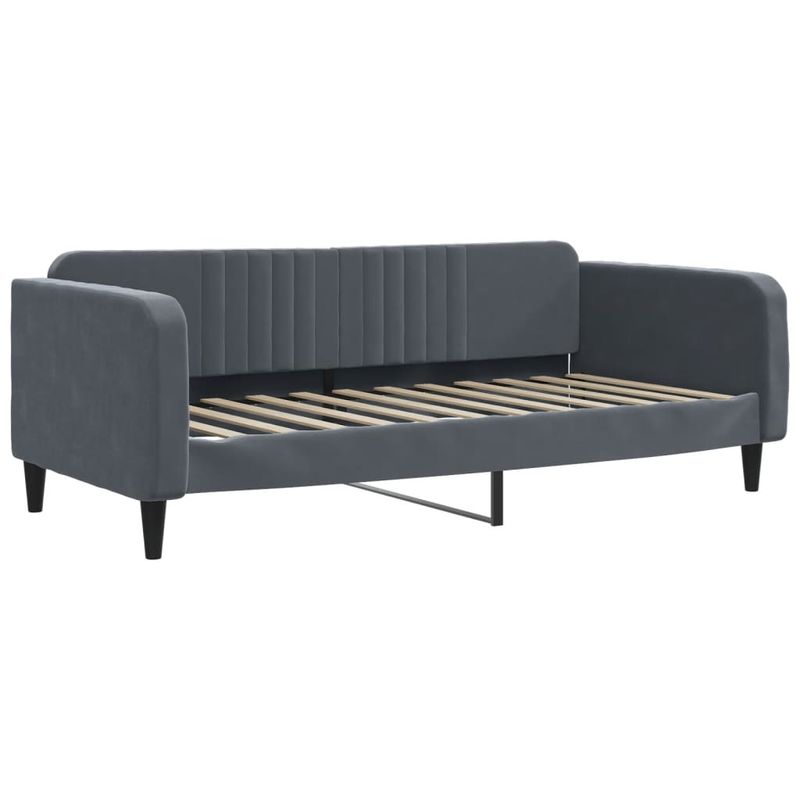 Casa si Gradina - Mobilier - Paturi si accesorii - Paturi - Pat de zi cu extensie si sertare gri inchis 100x200cm catifea - Infinity.ro