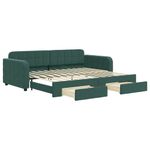 Casa si Gradina - Mobilier - Paturi si accesorii - Paturi - Pat de zi cu extensie si sertare verde inchis 90x200 cm catifea - Infinity.ro