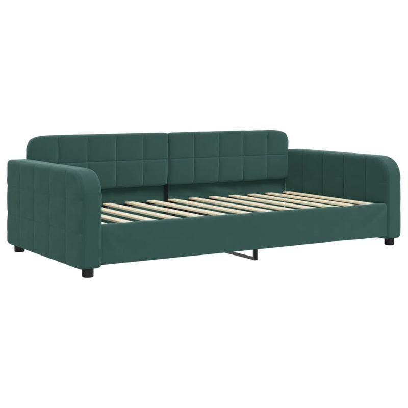 Casa si Gradina - Mobilier - Paturi si accesorii - Paturi - Pat de zi cu extensie si sertare verde inchis 90x200 cm catifea - Infinity.ro