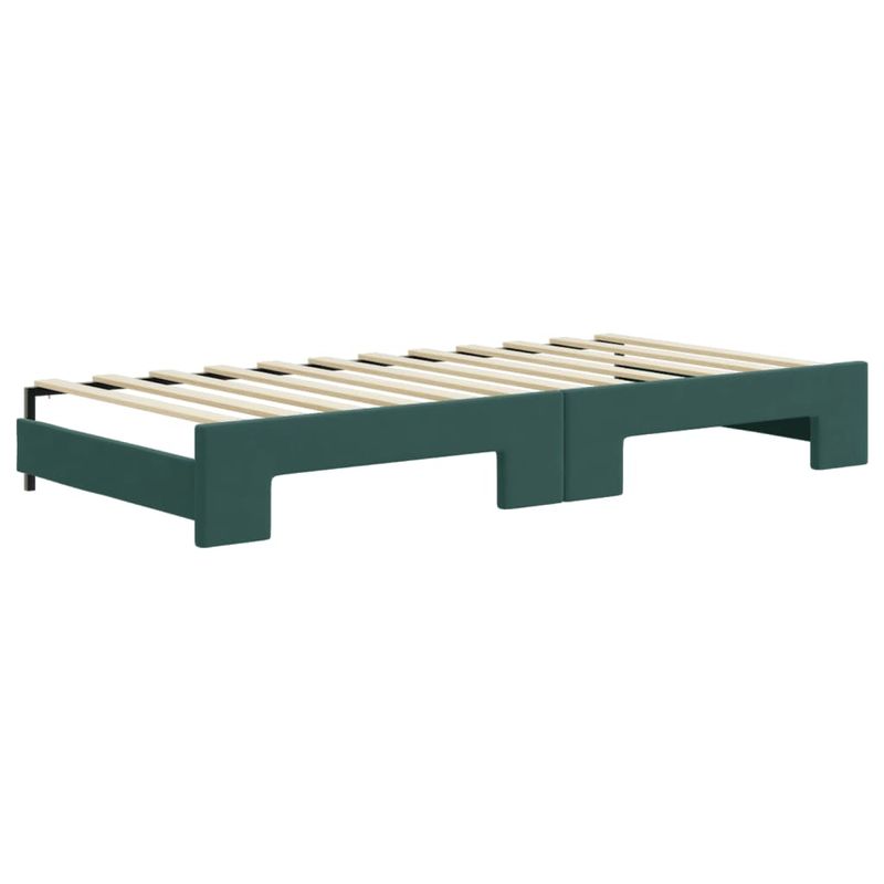 Casa si Gradina - Mobilier - Paturi si accesorii - Paturi - Pat de zi cu extensie si sertare verde inchis 90x200 cm catifea - Infinity.ro