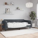 Casa si Gradina - Mobilier - Paturi si accesorii - Paturi - Cadru de pat, gri inchis, 90x200 cm, catifea - Infinity.ro