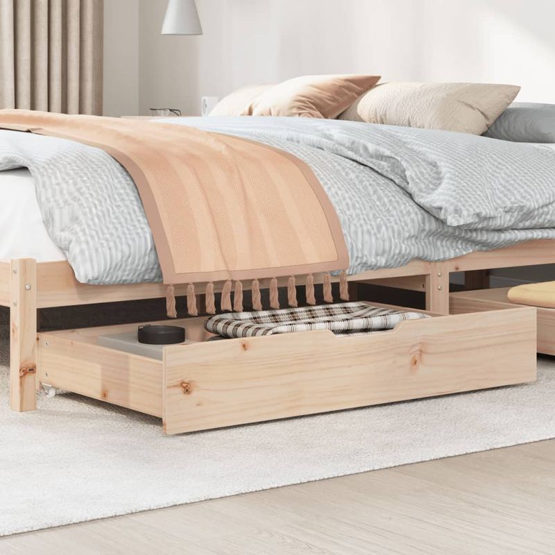 Casa si Gradina - Mobilier - Paturi si accesorii - Accesorii paturi - Sertare de pat cu roti, 2 buc., 90x55x16 cm, lemn masiv de pin - Infinity.ro