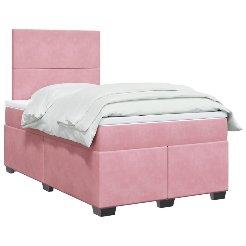 Casa si Gradina - Mobilier - Paturi si accesorii - Paturi - Pat box spring cu saltea, negru, 120x190 cm, catifea - Infinity.ro