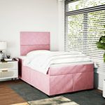 Casa si Gradina - Mobilier - Paturi si accesorii - Paturi - Pat box spring cu saltea, negru, 120x190 cm, catifea - Infinity.ro