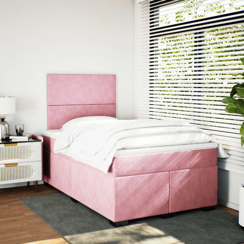 Casa si Gradina - Mobilier - Paturi si accesorii - Paturi - Pat box spring cu saltea, negru, 120x190 cm, catifea - Infinity.ro