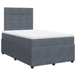 Casa si Gradina - Mobilier - Paturi si accesorii - Paturi - Pat box spring cu saltea, gri inchis, 120x190 cm, catifea - Infinity.ro