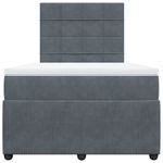 Casa si Gradina - Mobilier - Paturi si accesorii - Paturi - Pat box spring cu saltea, gri inchis, 120x190 cm, catifea - Infinity.ro