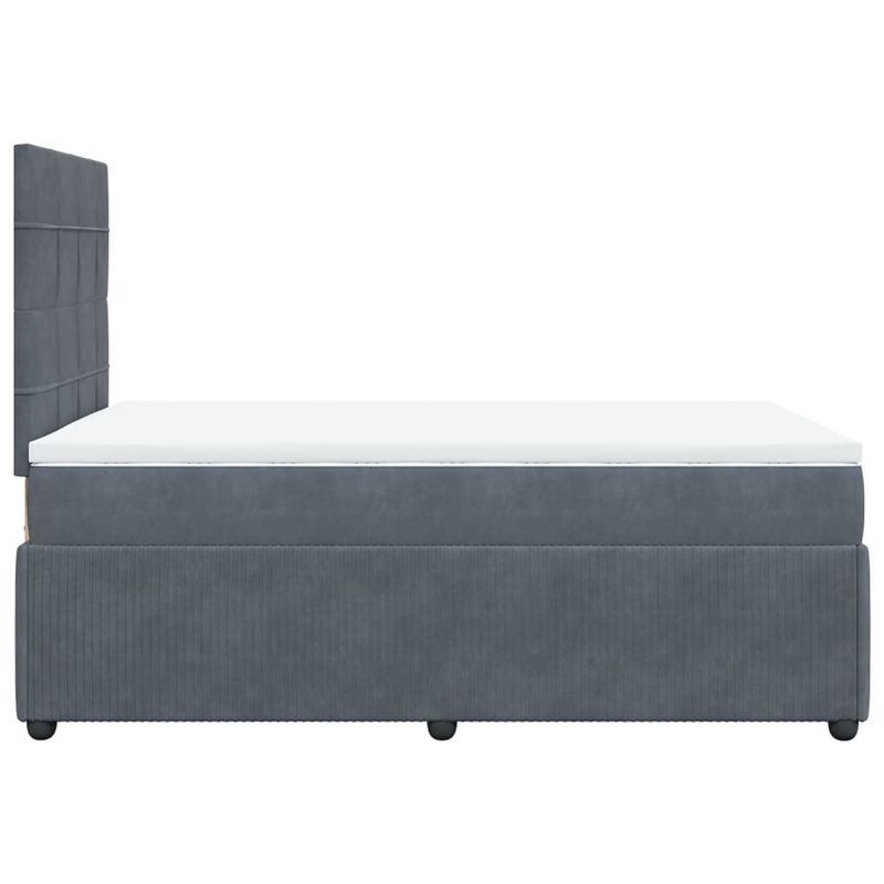 Casa si Gradina - Mobilier - Paturi si accesorii - Paturi - Pat box spring cu saltea, gri inchis, 120x190 cm, catifea - Infinity.ro